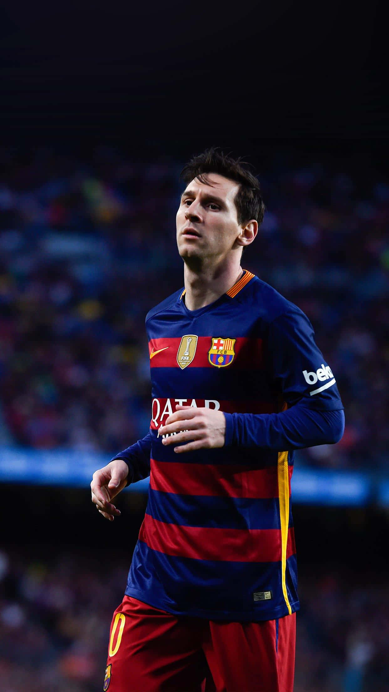 Vedeta fotbalului argentinian Lionel Messi este imaginea noului iPhone Fundal
