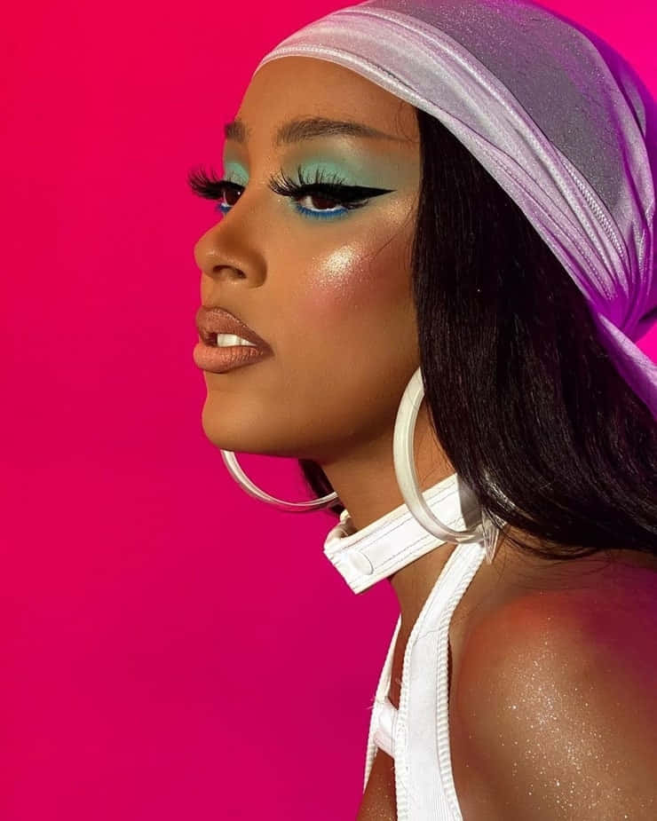 Vedeta R&B Doja Cat concert pe scenă Fundal