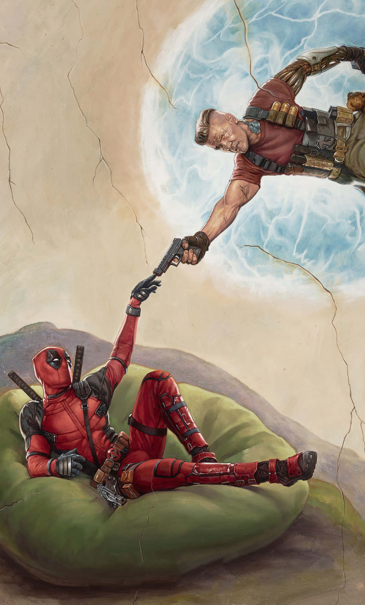Versiunea Deadpool a Creației lui Adam 4K Fundal