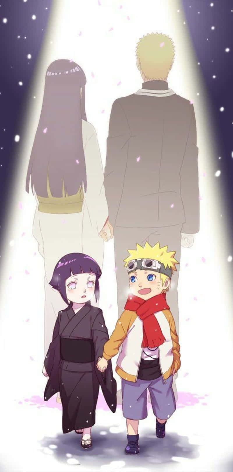 Versiunea drăguță a lui Naruto și Hinata, copil și adult Fundal