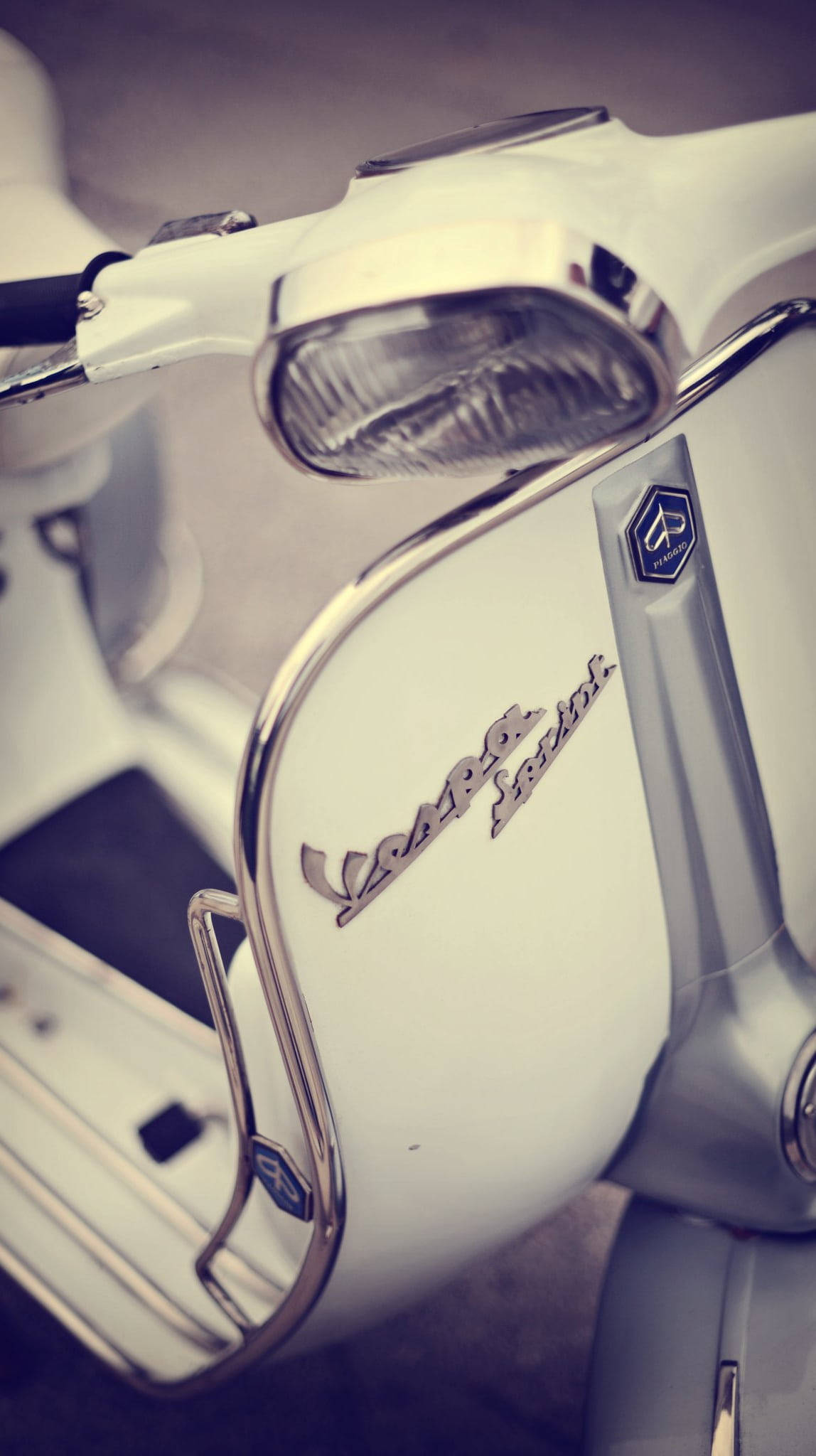 Vespa Sprint Retro Albă Estetică Fundal