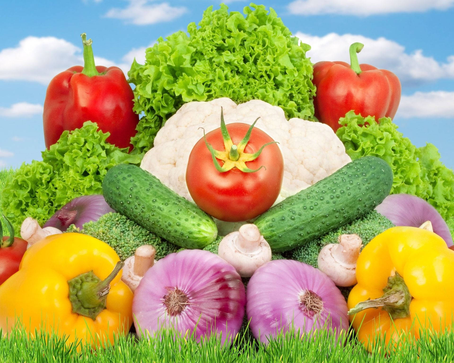Vibrantă varietate de legume proaspete Fundal