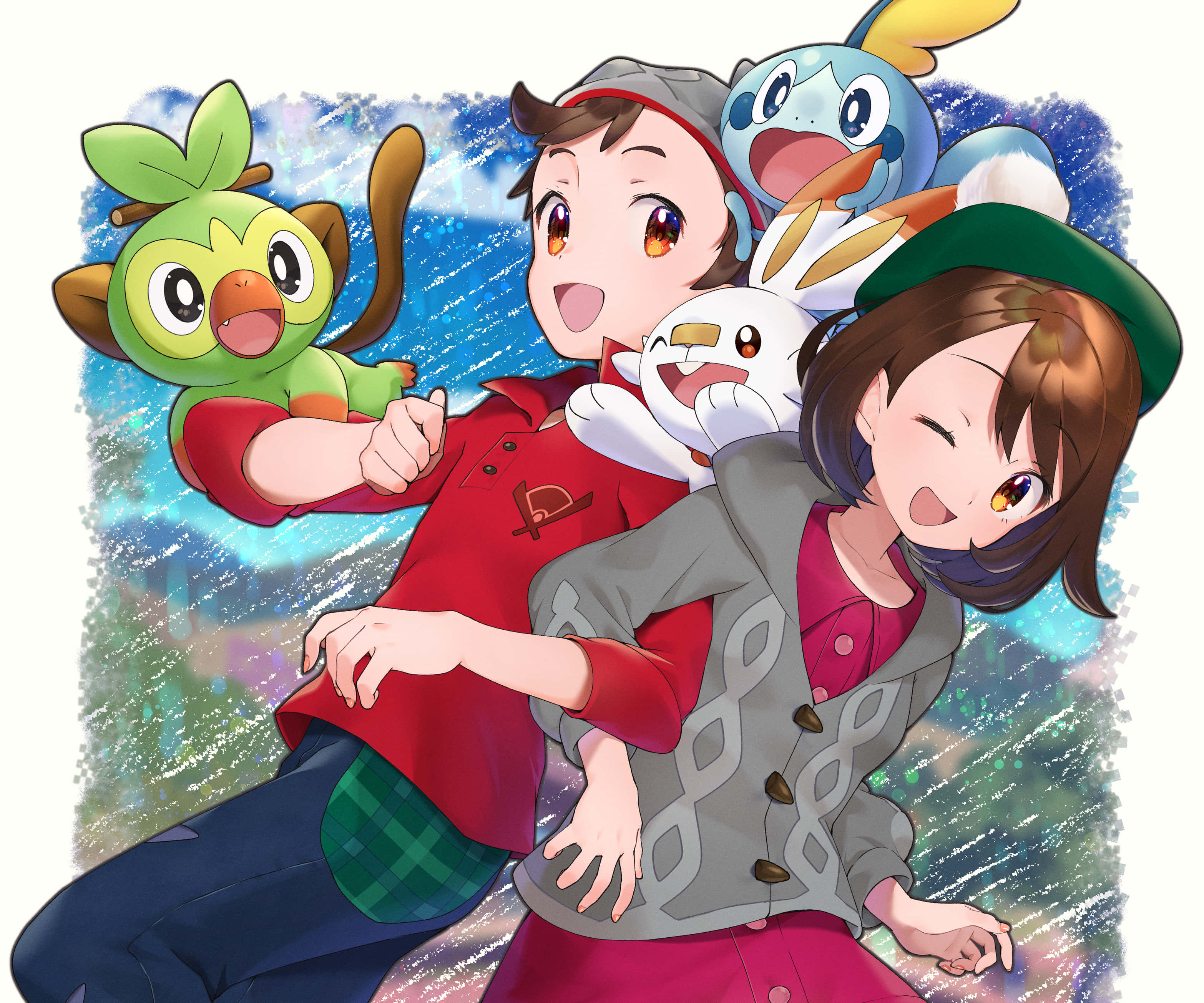 Victor și Gloria Pokemon PFP Fundal