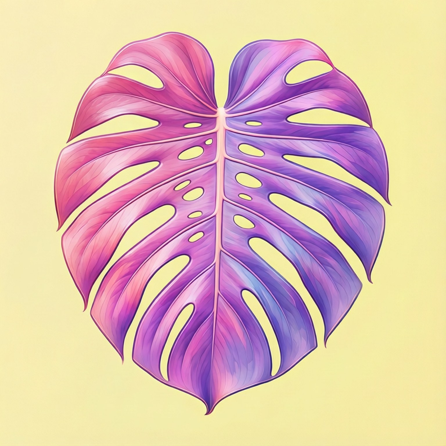Vis Monstera Pastel Fundal