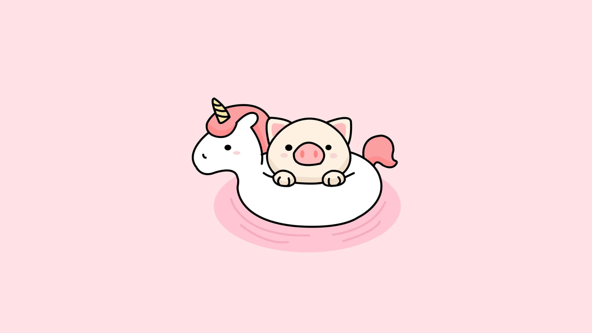 Visător peisaj cu nori roz kawaii pentru toate dispozitivele tale Fundal