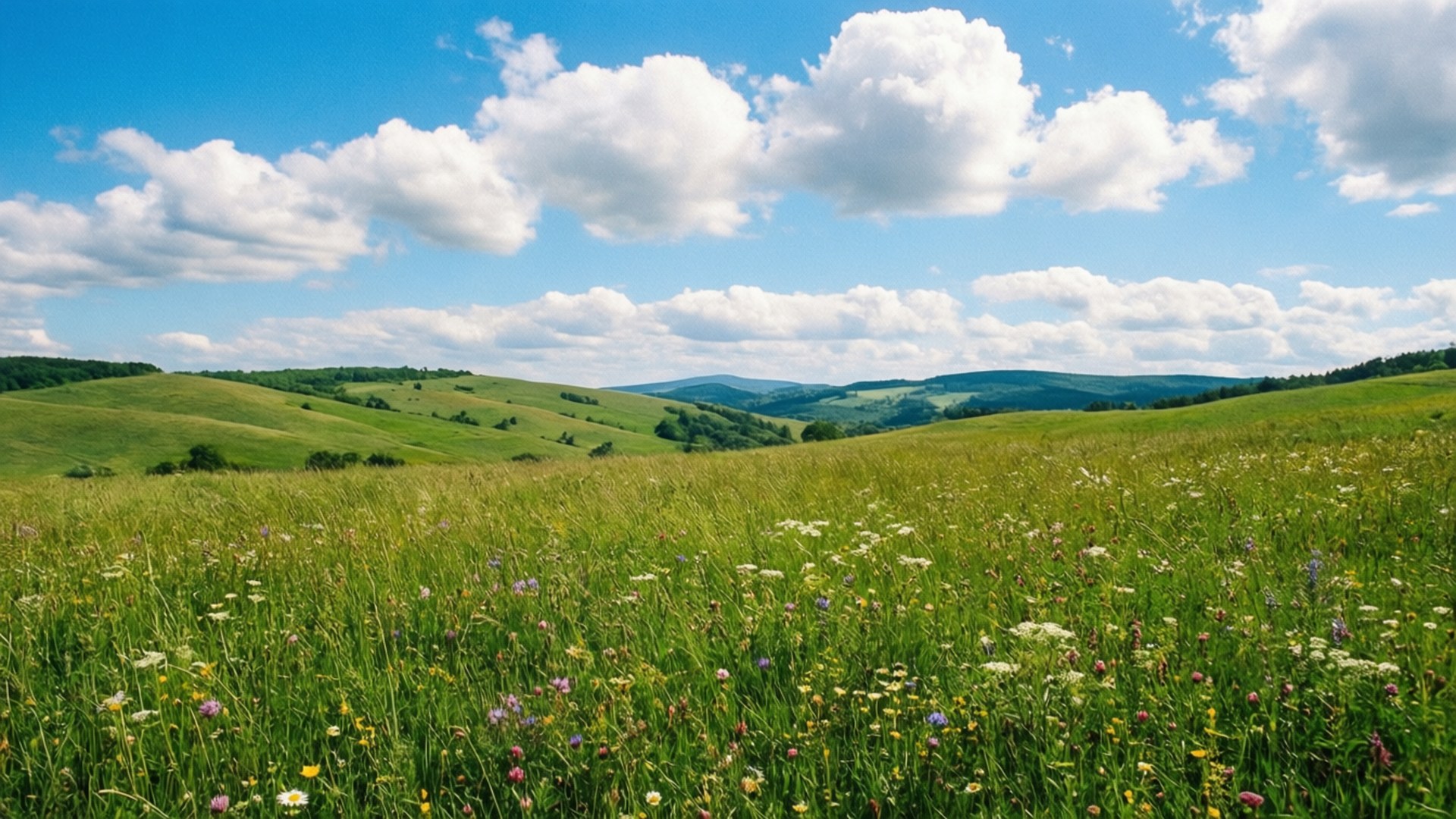 Vista verde a pajiștii Fundal