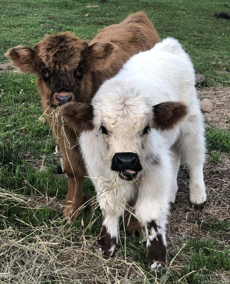Vitel adorabil în pășune Fundal