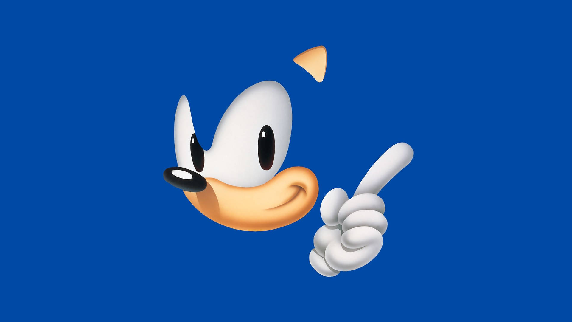 Tapet cu Sonic, cu simțuri îmbunătățite pe un fundal albastru. — Sonic Fundal