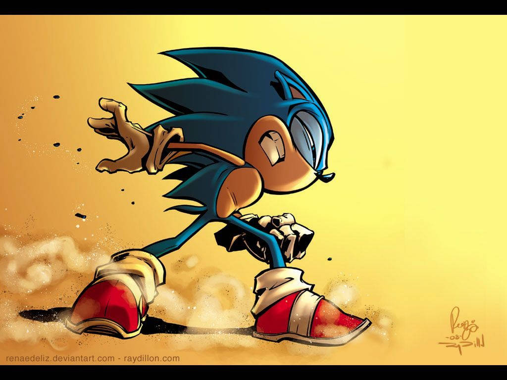 Viteza Sunetului: Operă de Artă Fan Sonic the Hedgehog Fundal