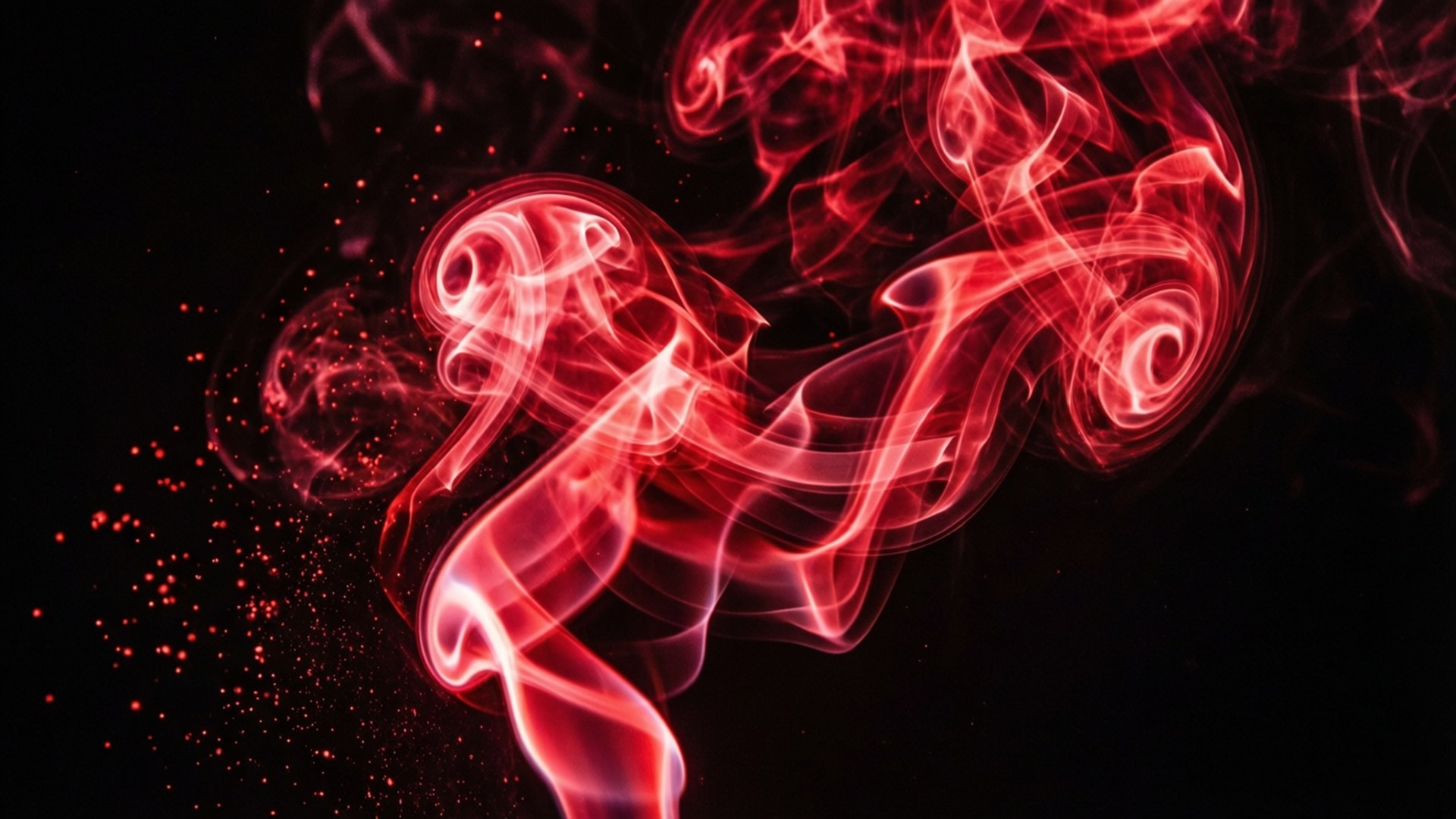 Vortex de Fum Roșu Neon Fundal