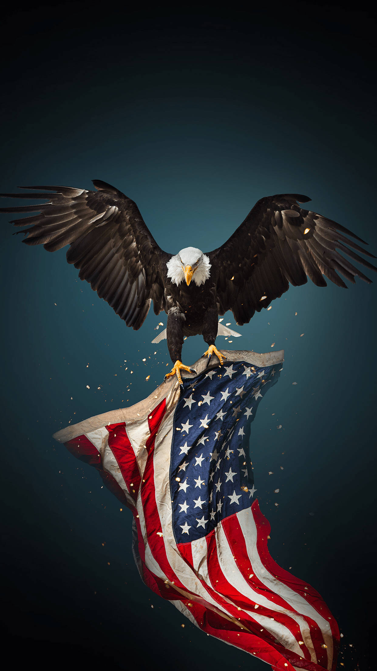Vultur Pleșuv Steag American iPhone Cool Fundal