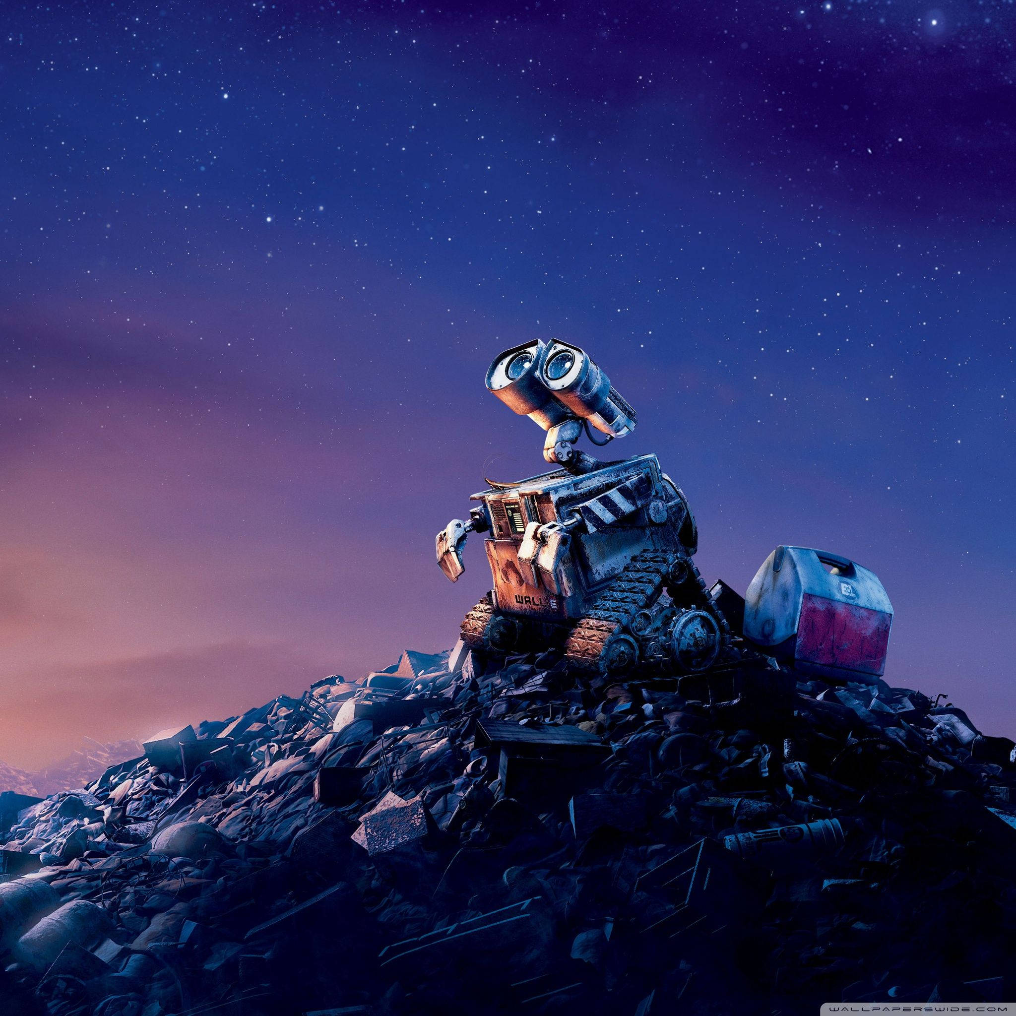 Wall-E Cer Noptat iPad Retina Fundal