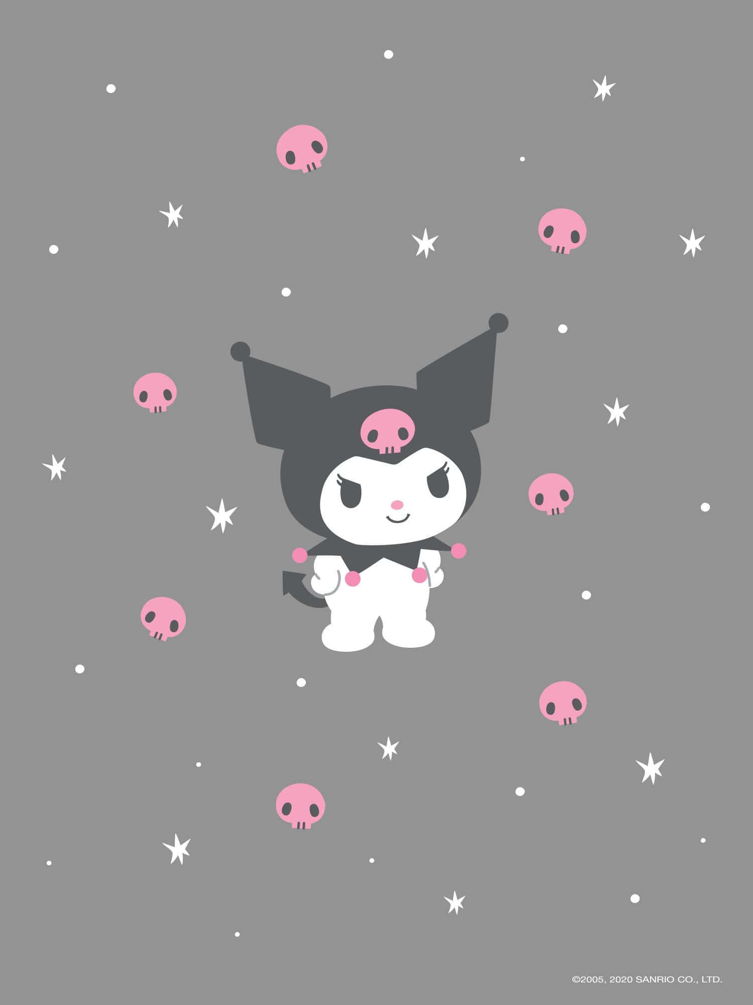 Wallpaper Adorabil cu Model Kuromi Fundal