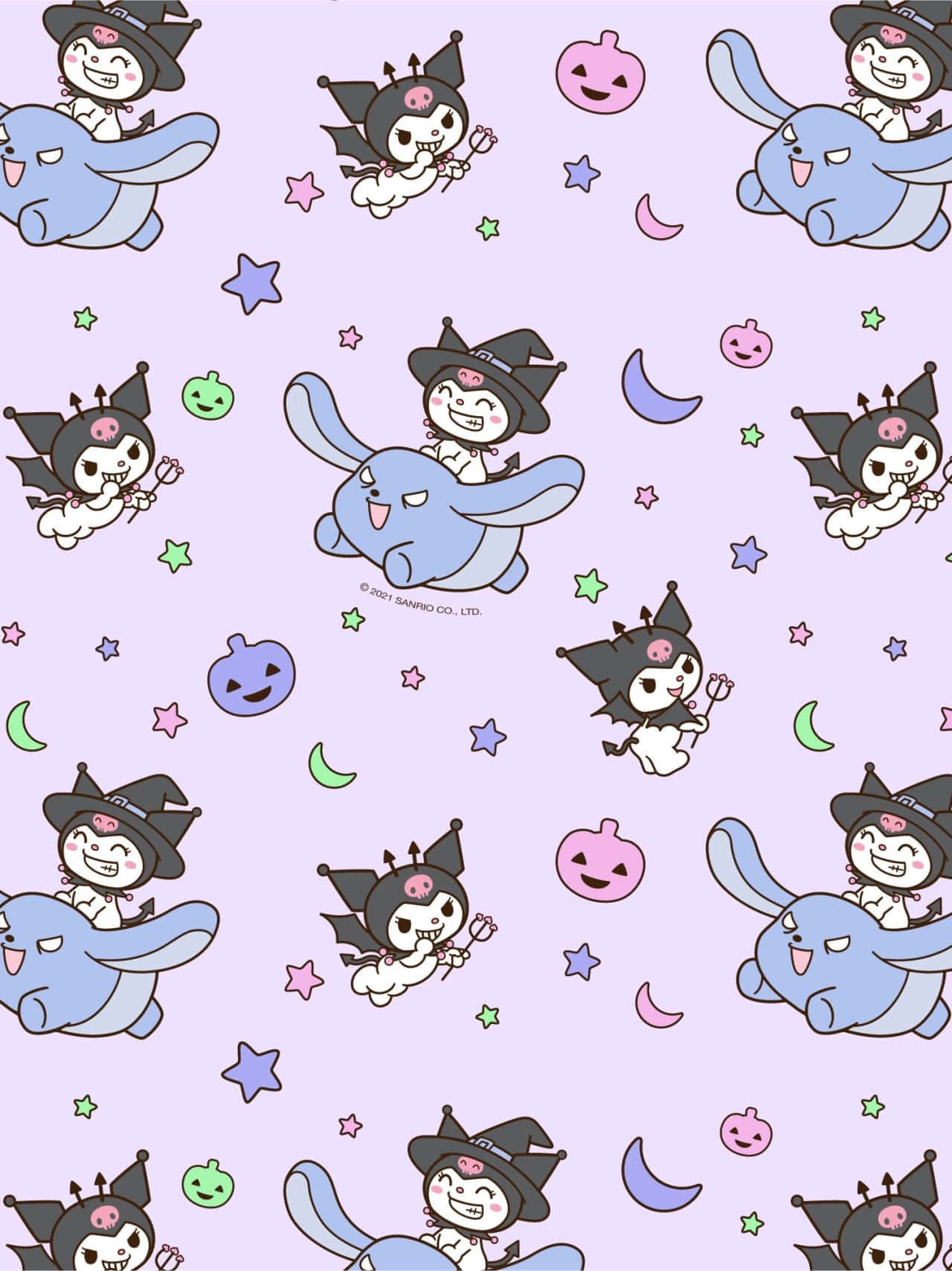 Wallpaper Drăguț cu Model Kuromi Fundal