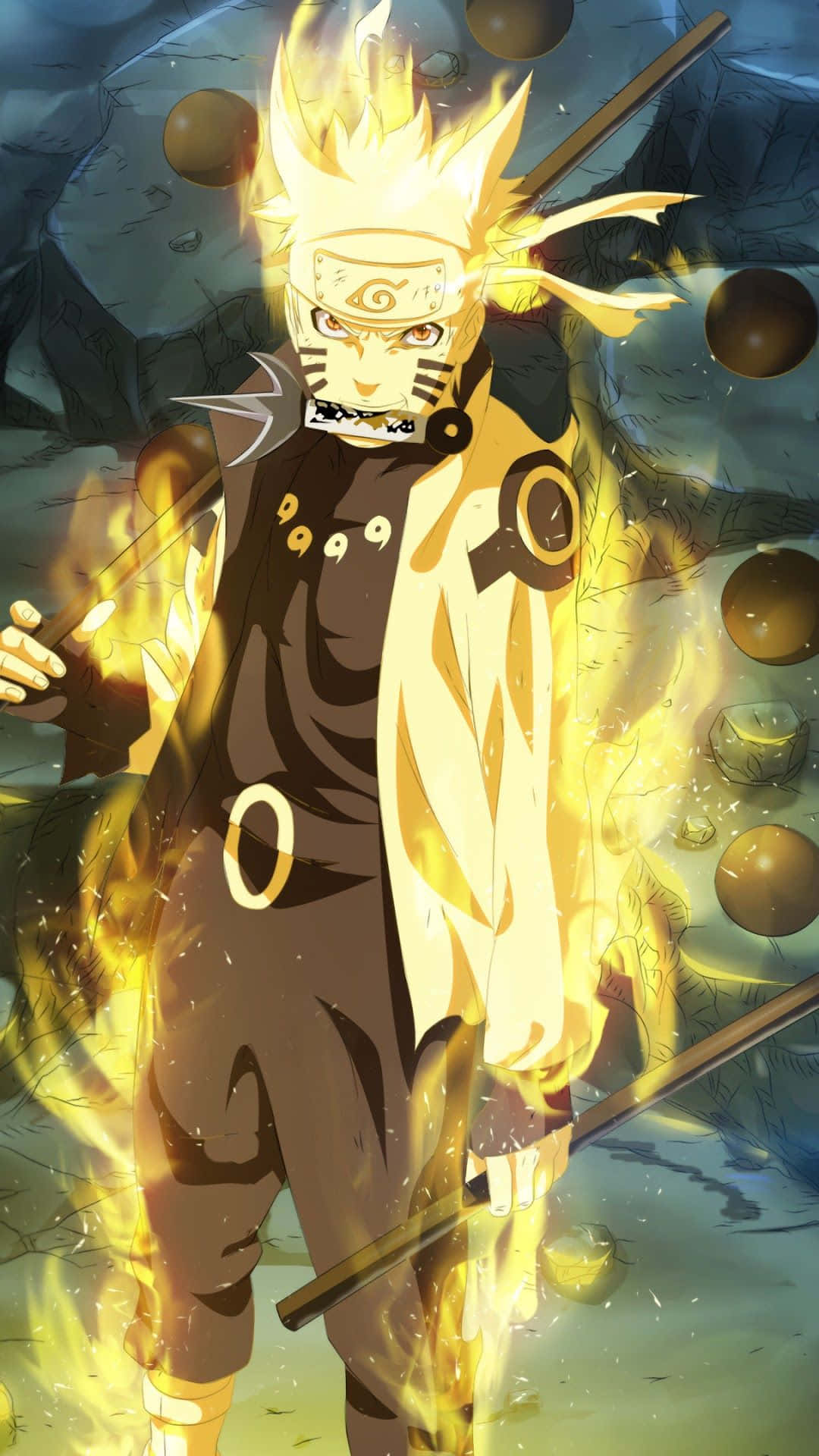 Wallpaper Naruto plin de acțiune pentru telefonul tău Fundal