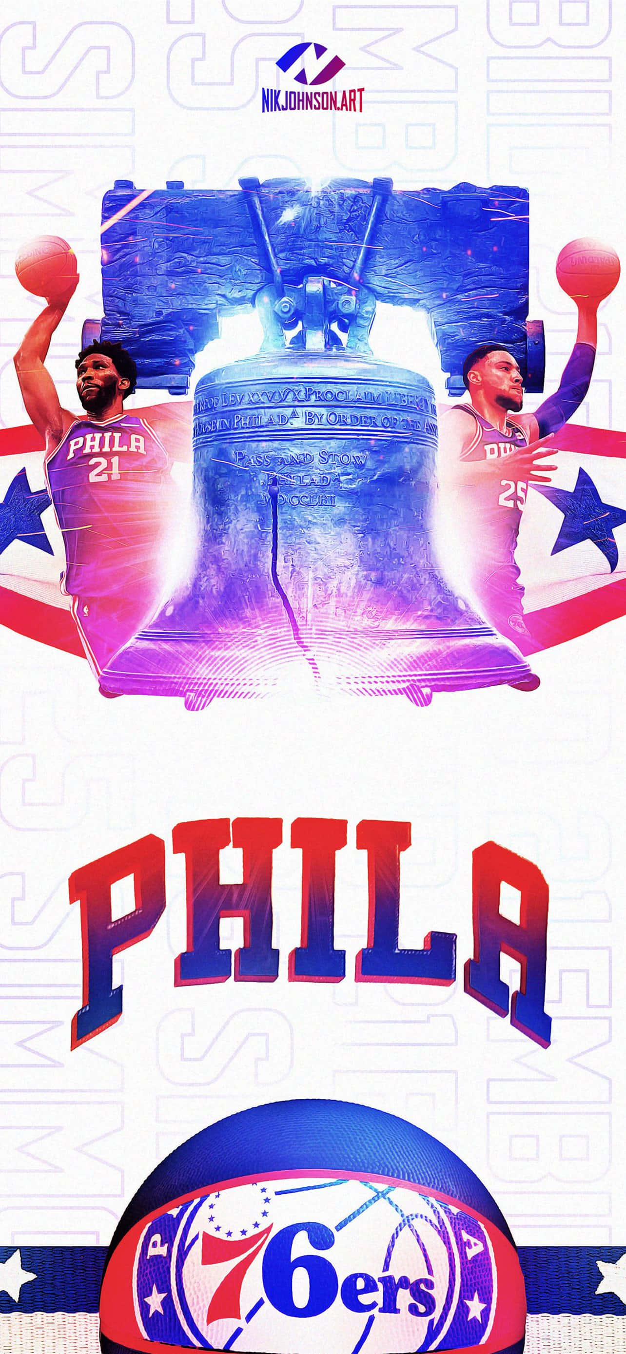 Wallpaper oficial 76ers pentru iPhone Fundal