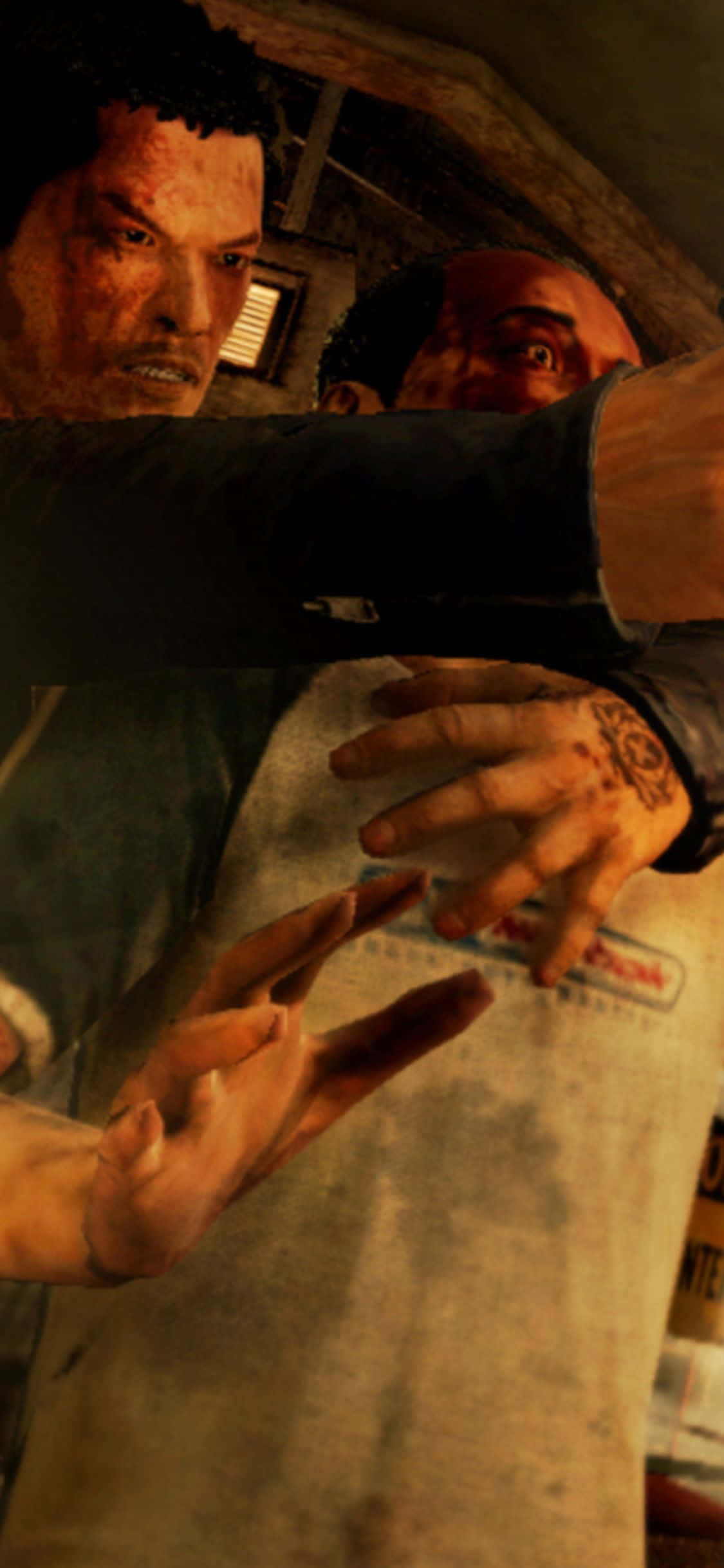 Wei Shen și scutul triad în Sleeping Dogs pentru iPhone XS Fundal