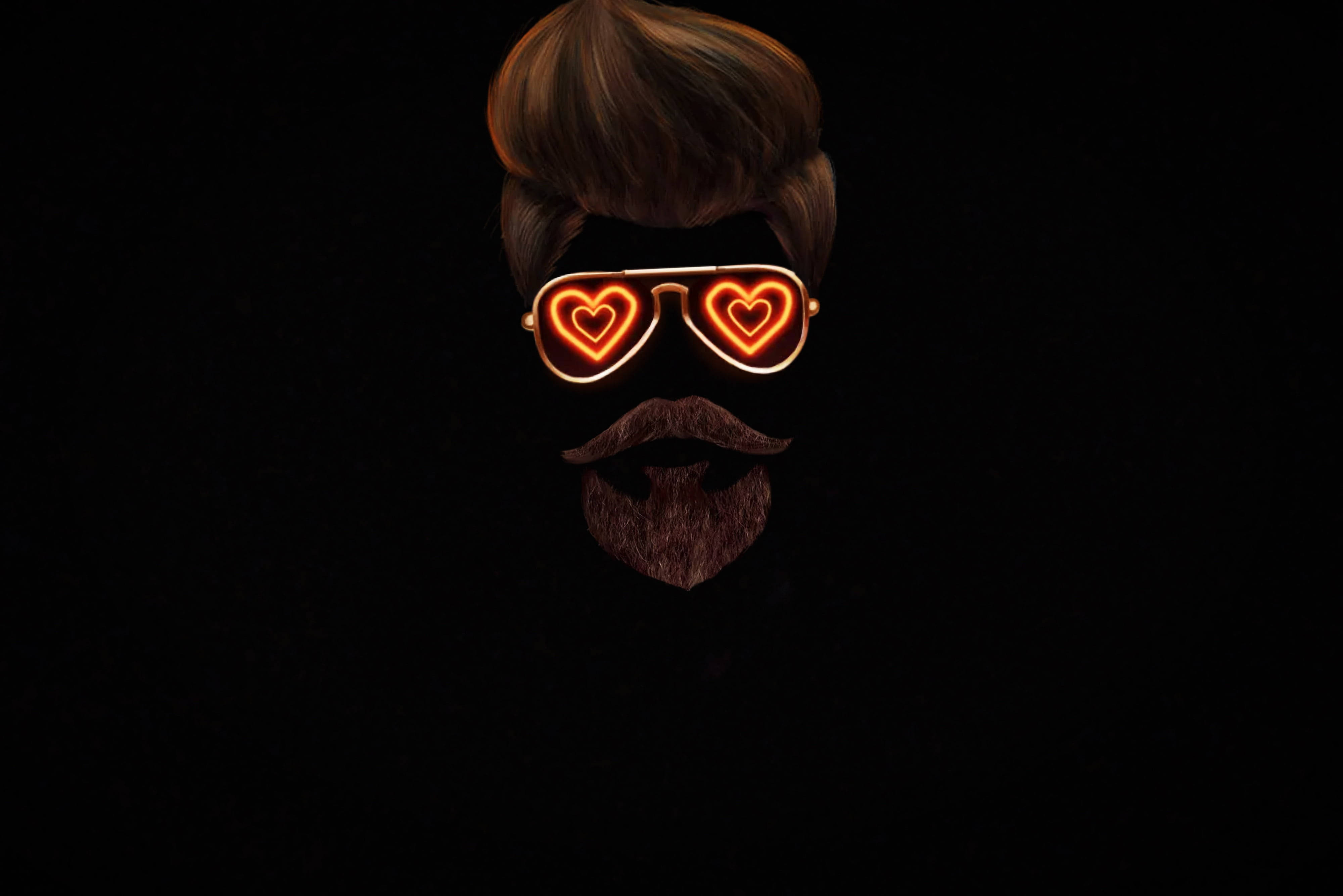 WhatsApp DP Inimă Neon Strălucitoare Fundal
