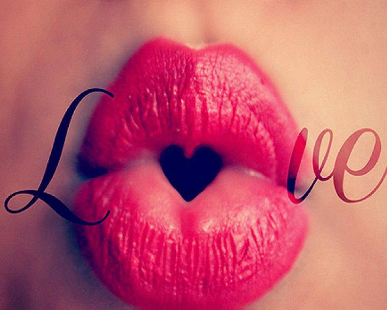 WhatsApp DP Inimă Buze Fundal