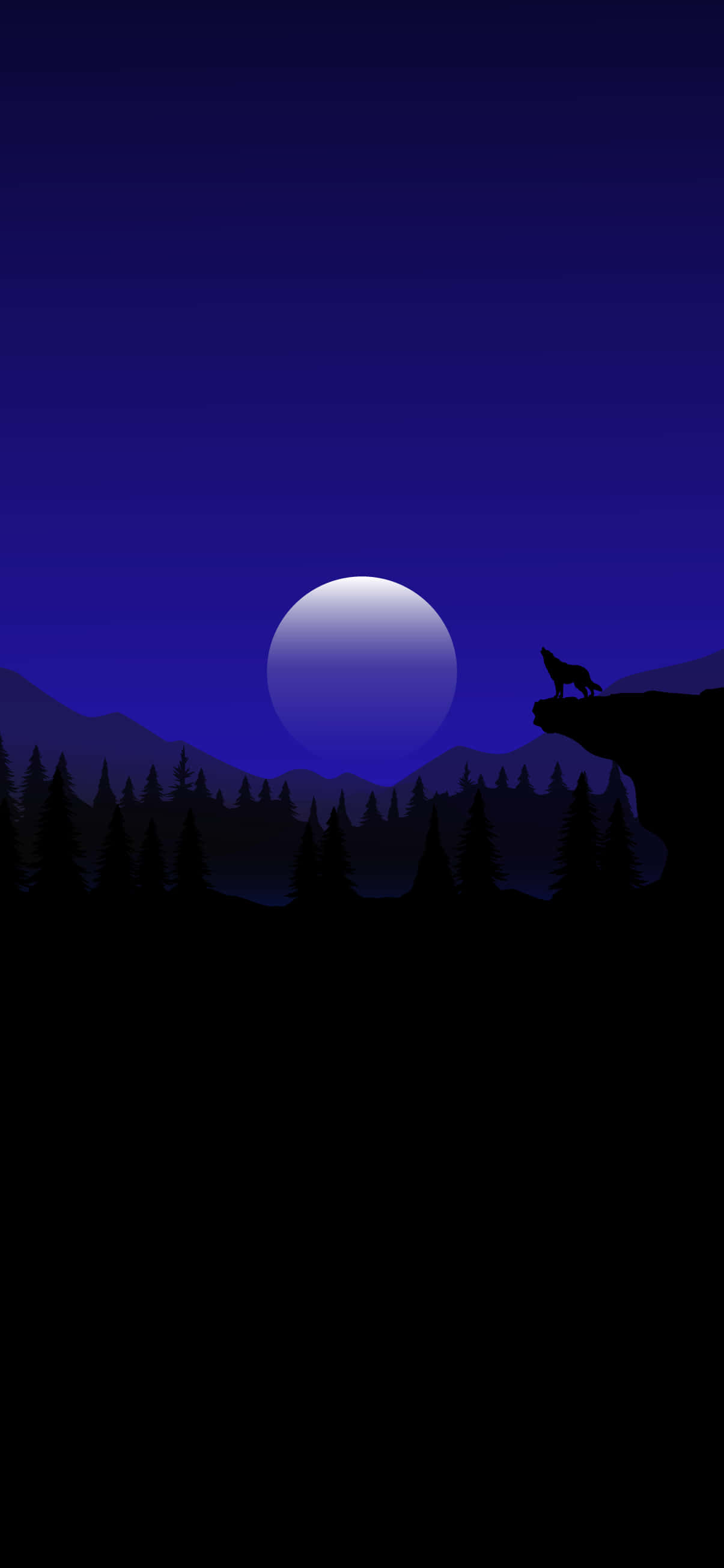 Wolf Moon Pixel 3XL AMOLED Background Fundal