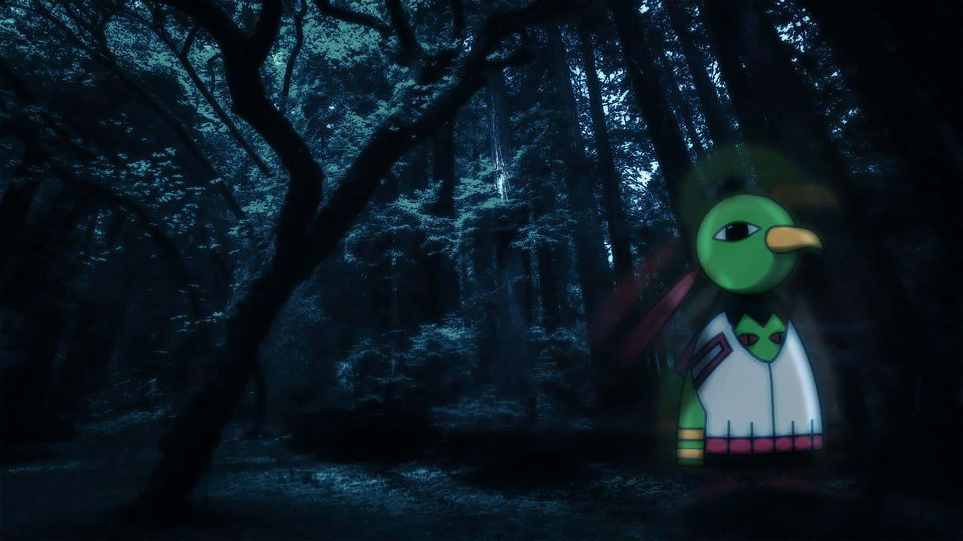 Xatu într-o pădure întunecată Fundal
