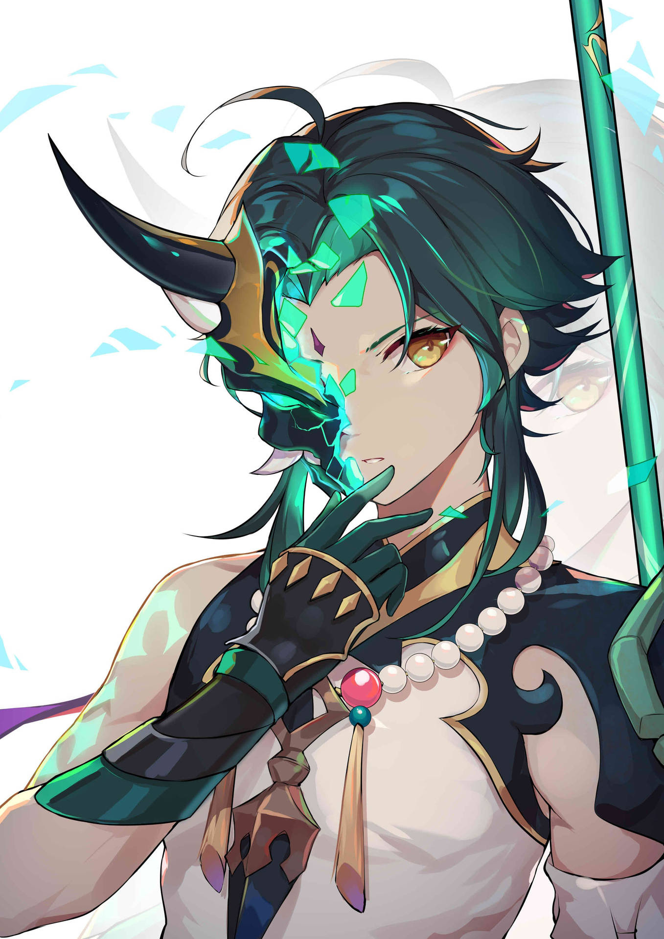 Xiao Genshin Impact Fanart Oficial Fundal