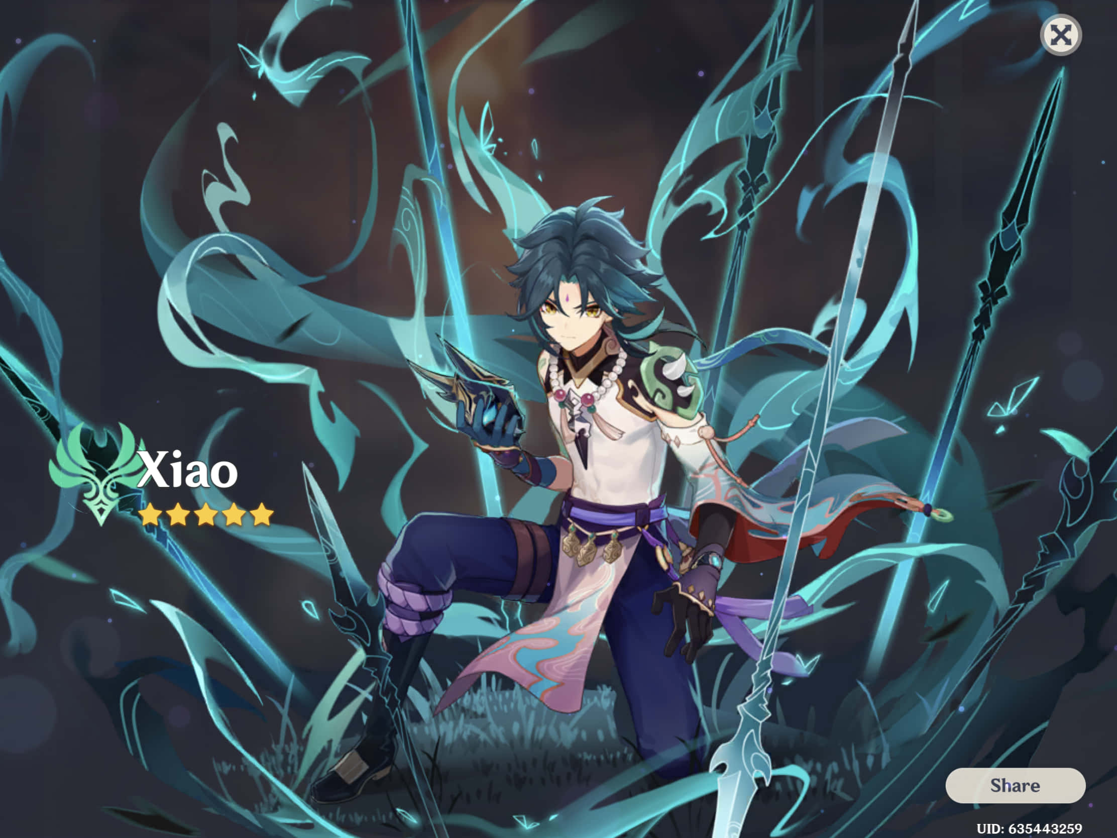 Xiao Splash Art PFP Fundal