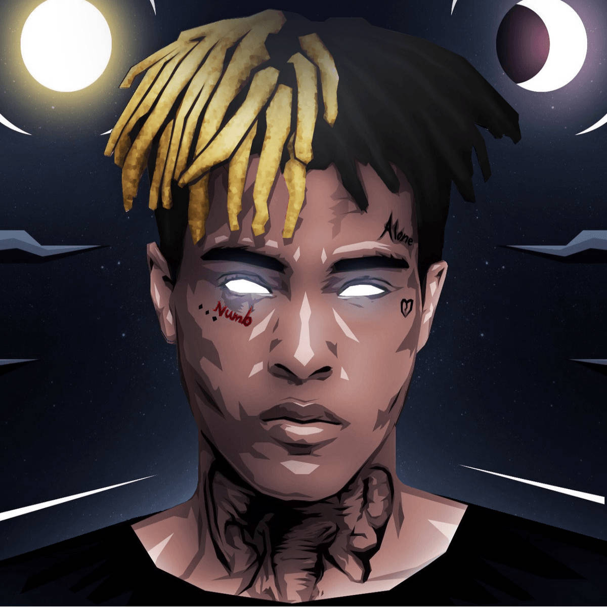 Xxxtentacion Anime Ochi Strălucitori Fundal