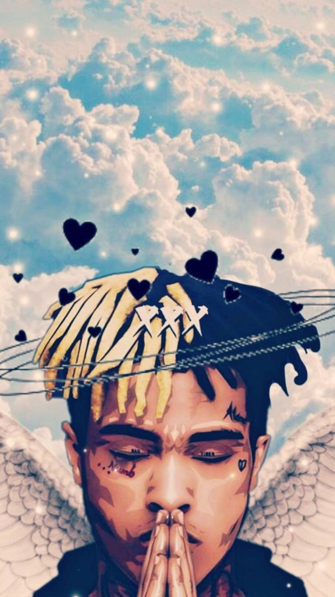 Xxxtentacion Anime Aripi de Înger Fundal