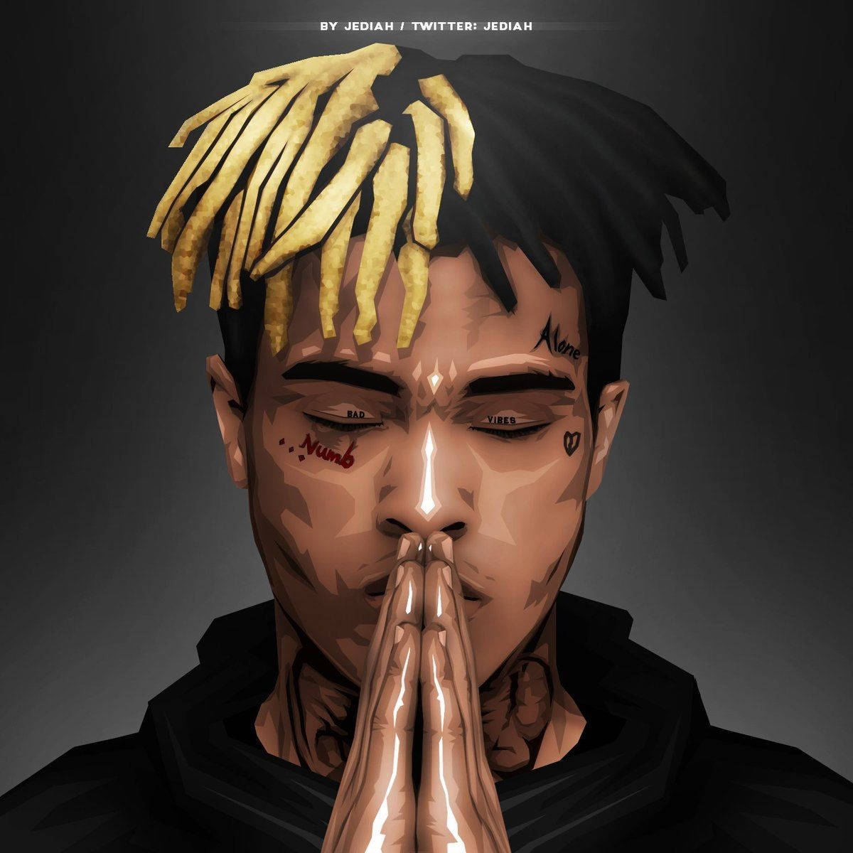 Xxxtentacion Anime Mâini în Rugăciune Fundal