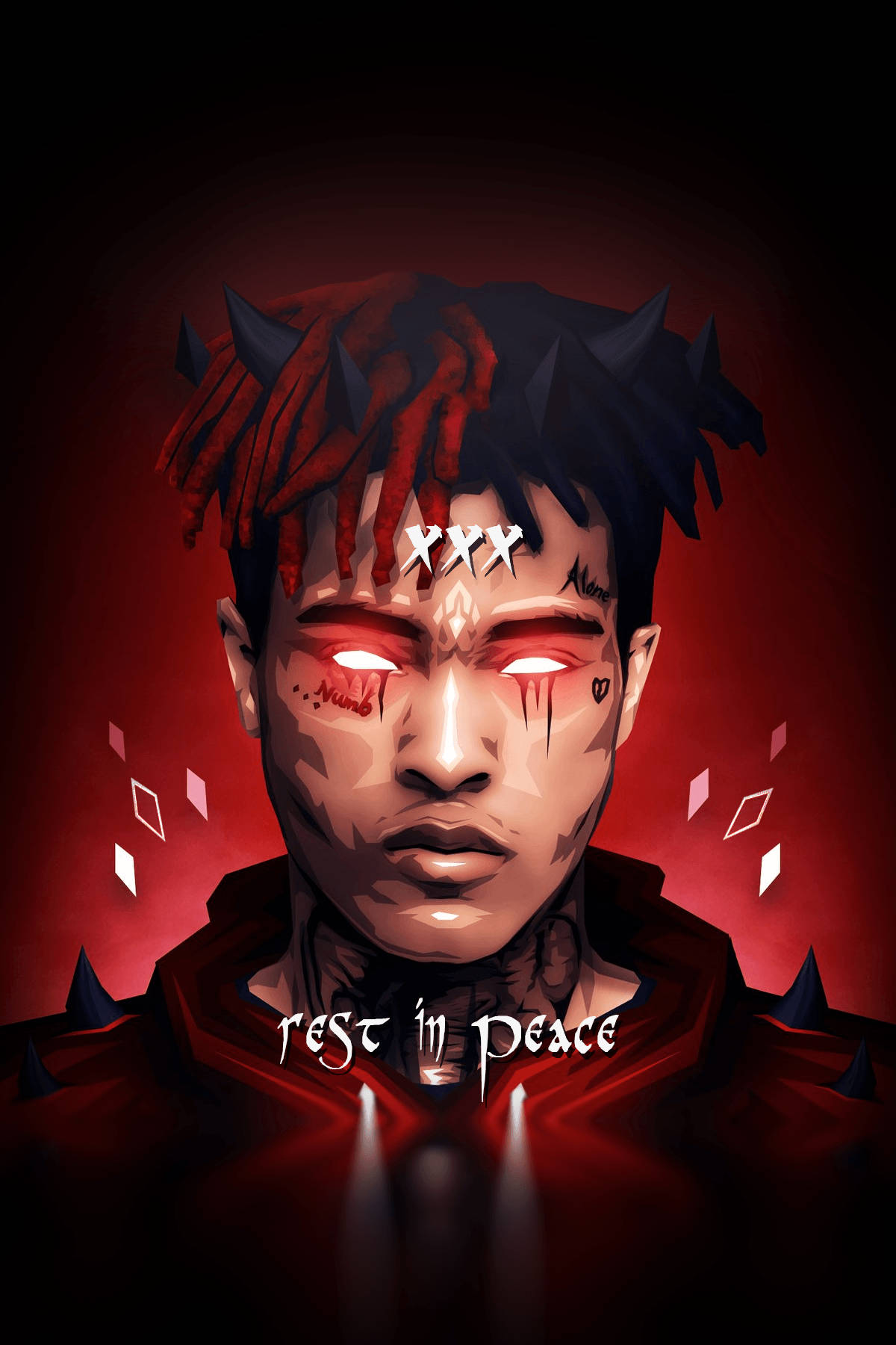 Xxxtentacion Anime Rapper Cu Coarne Fundal