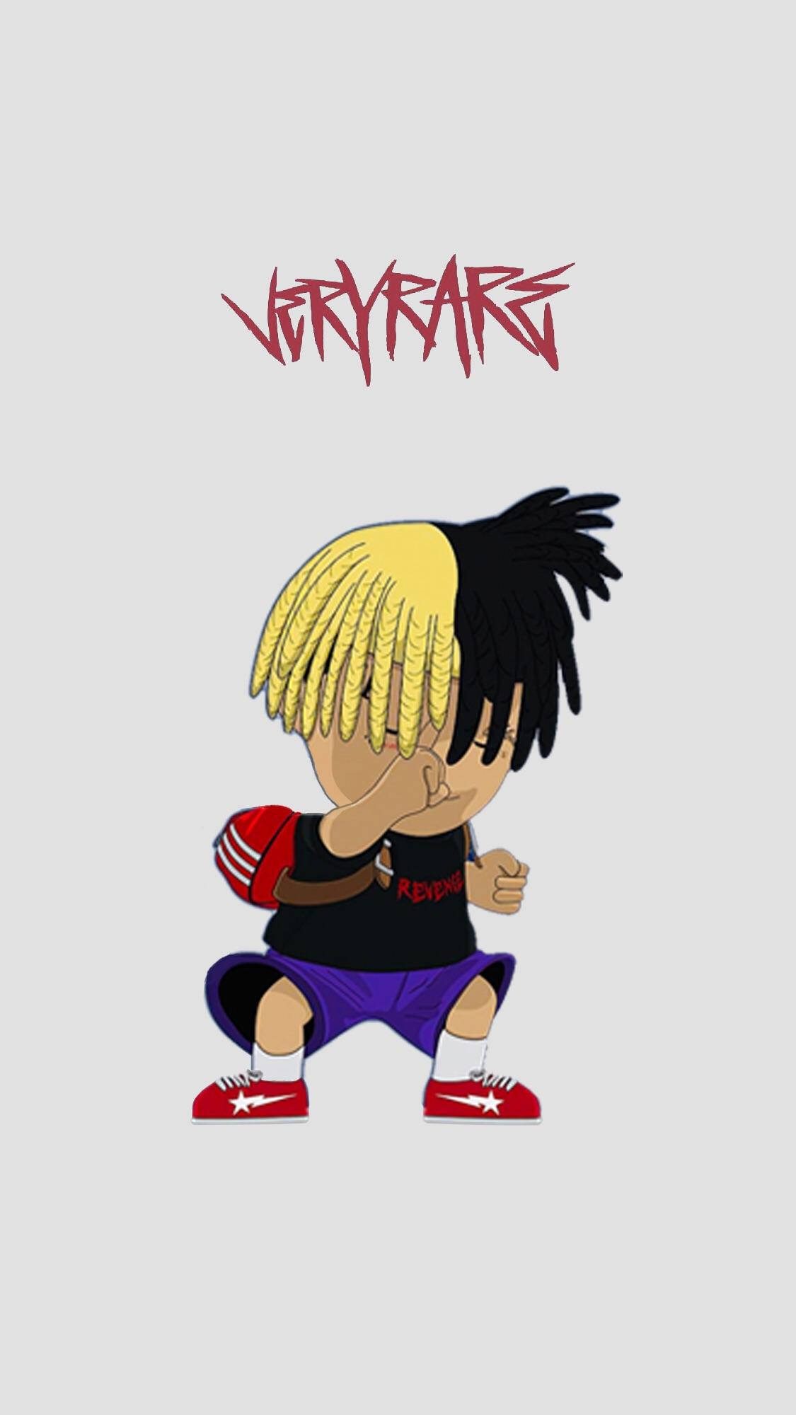 Xxxtentacion Anime Păr Vopsit în Două Tonuri Fundal