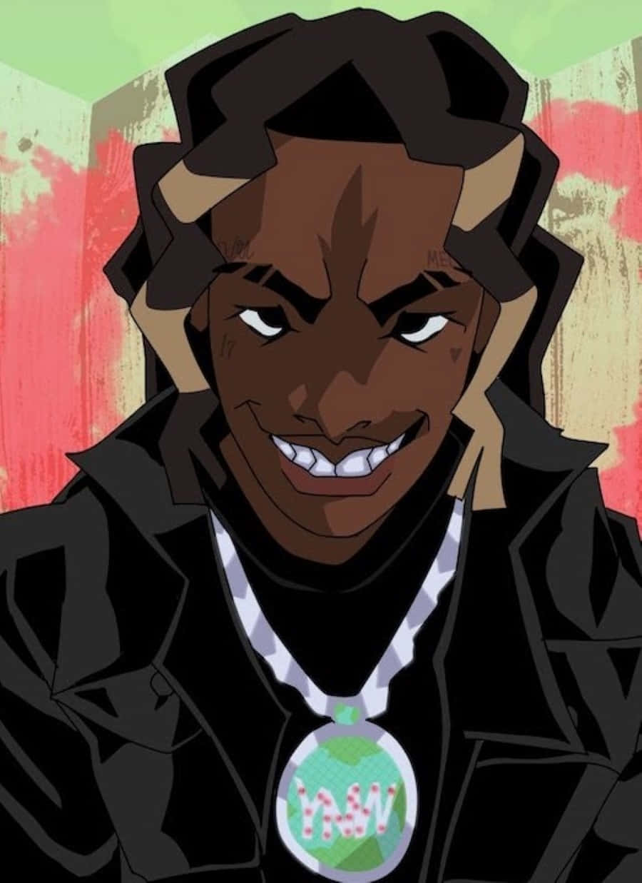 YNW Melly în Stil Animat Fundal