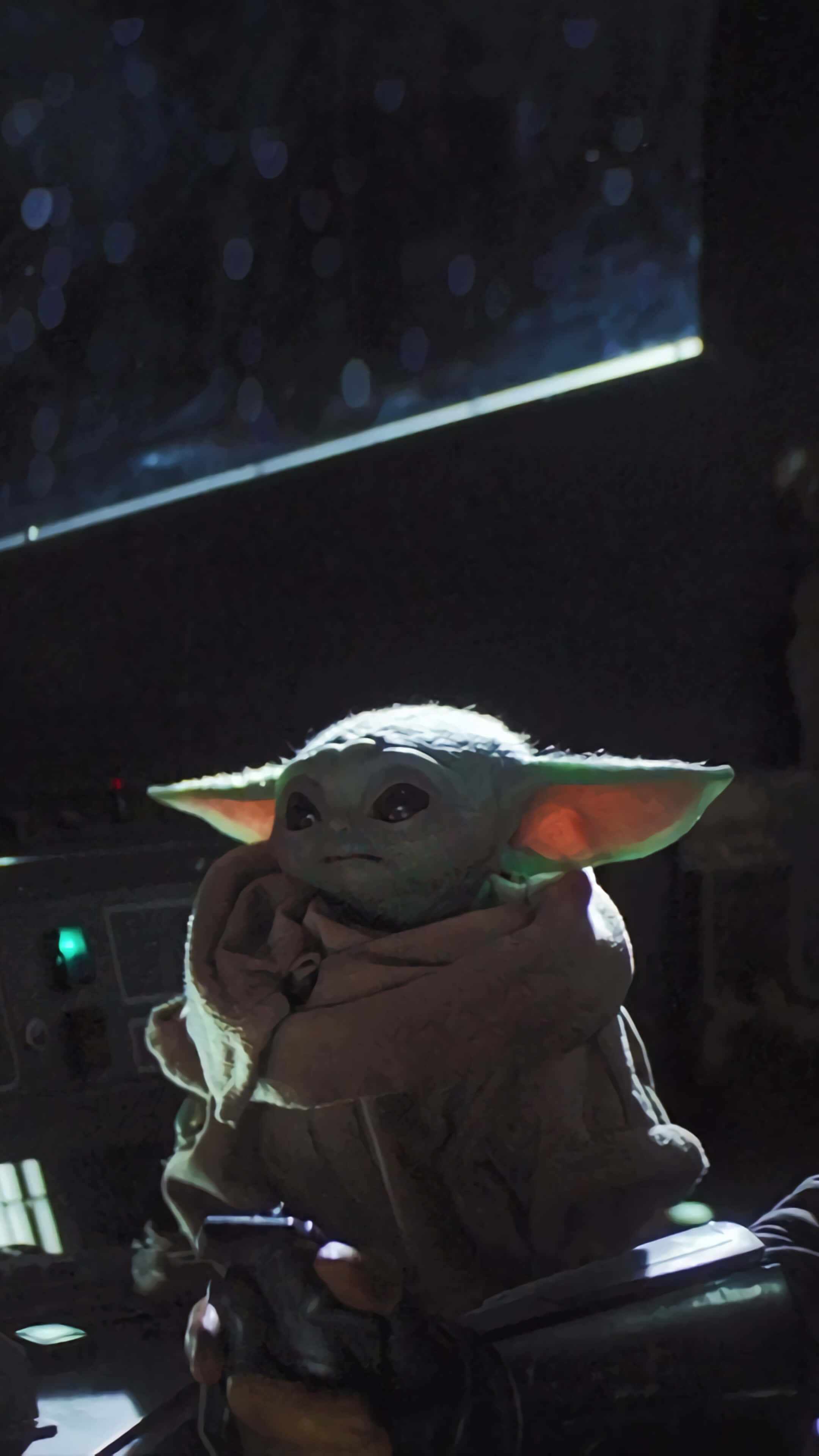 Yoda mandalorian într-o navă spațială Fundal