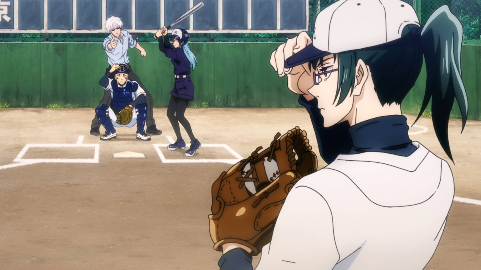 Yuji Itadori joacă un meci de baseball în lumea Jujutsu Kaisen Fundal