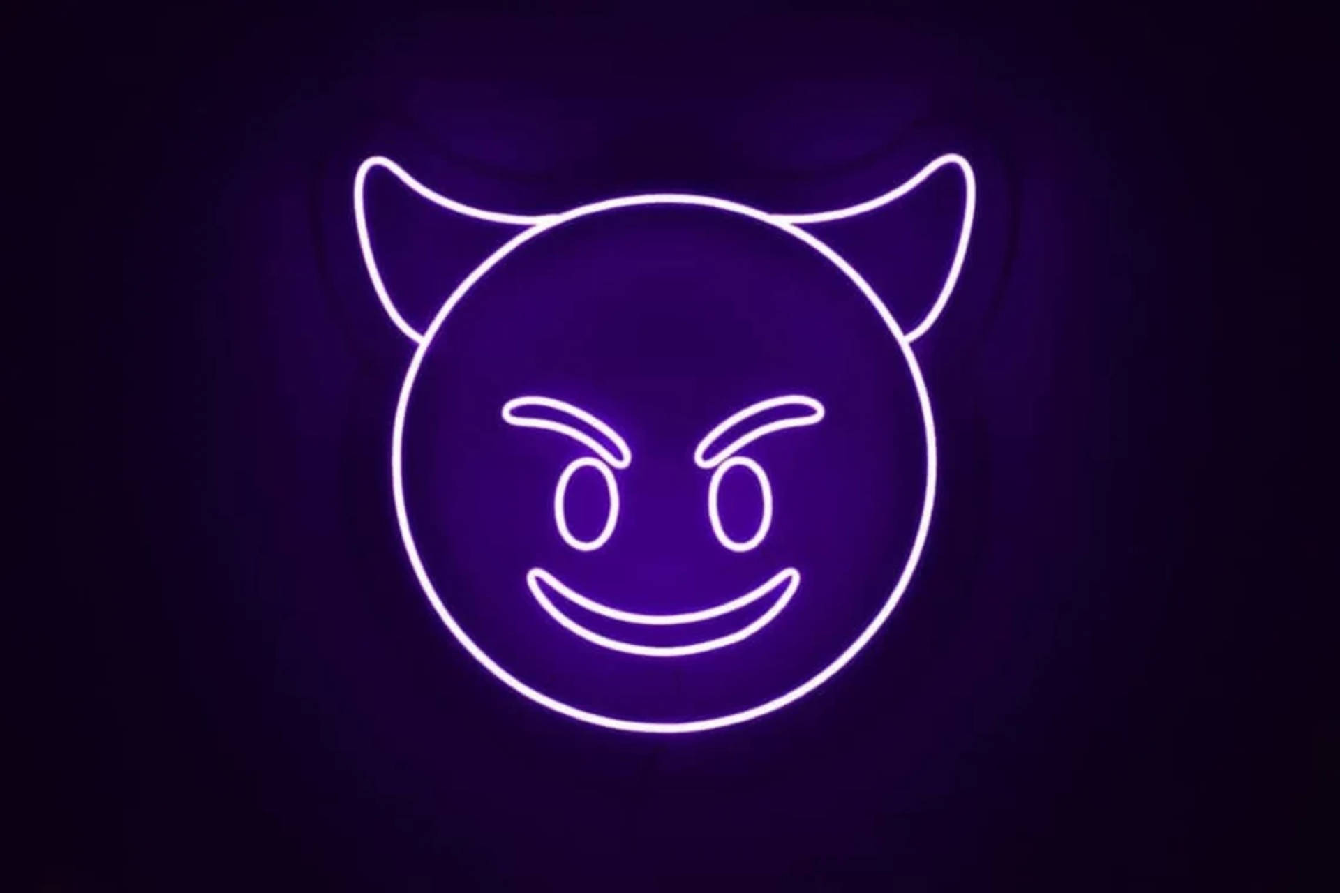 Zâmbet Neon Diavol Fundal