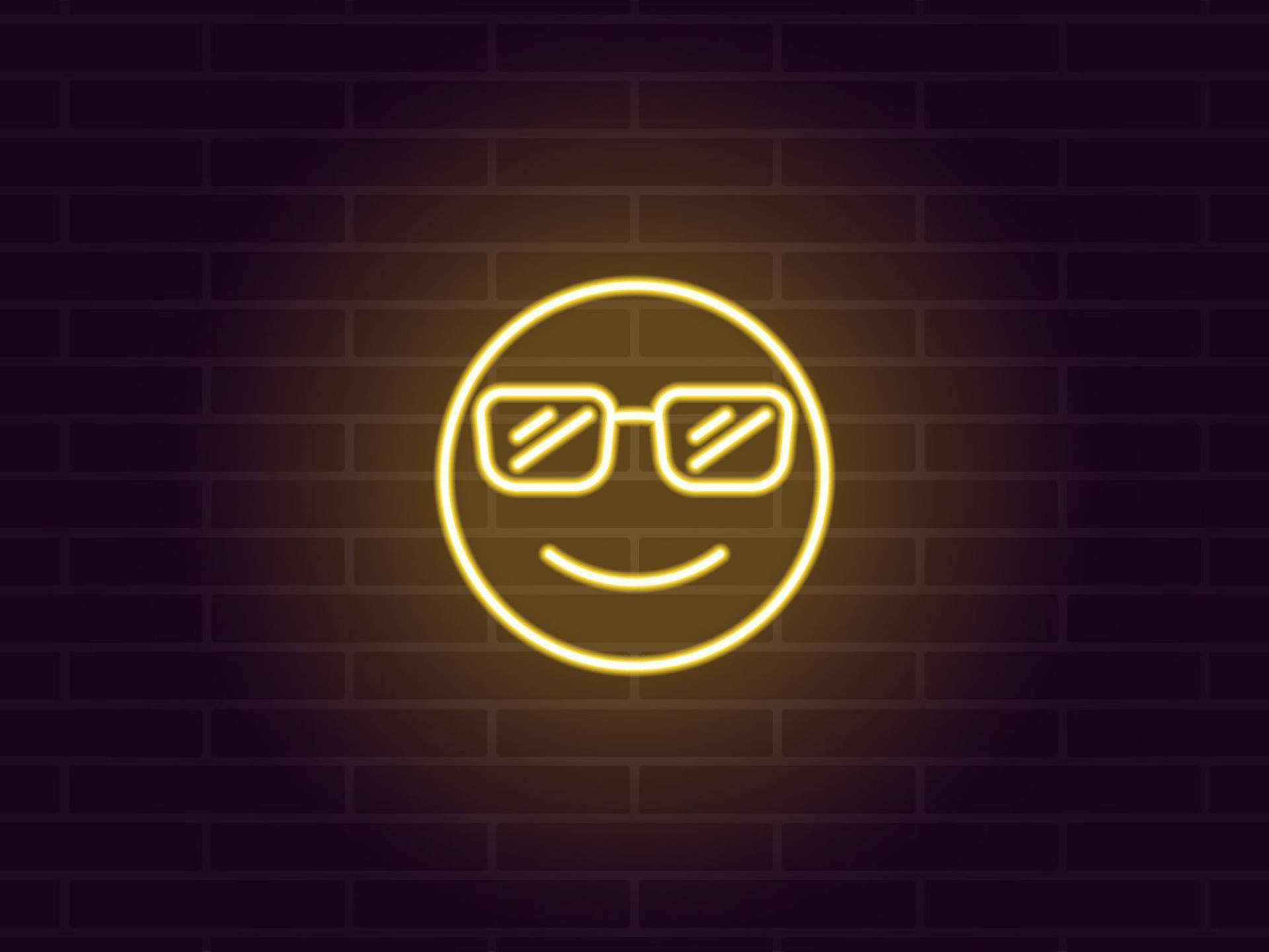Zâmbet Neon Galben cu Ochelari de Soare Fundal