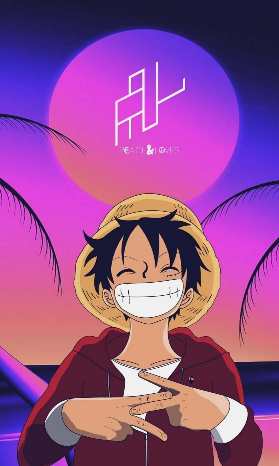 Zâmbetul lui Luffy din One Piece pe telefon Fundal