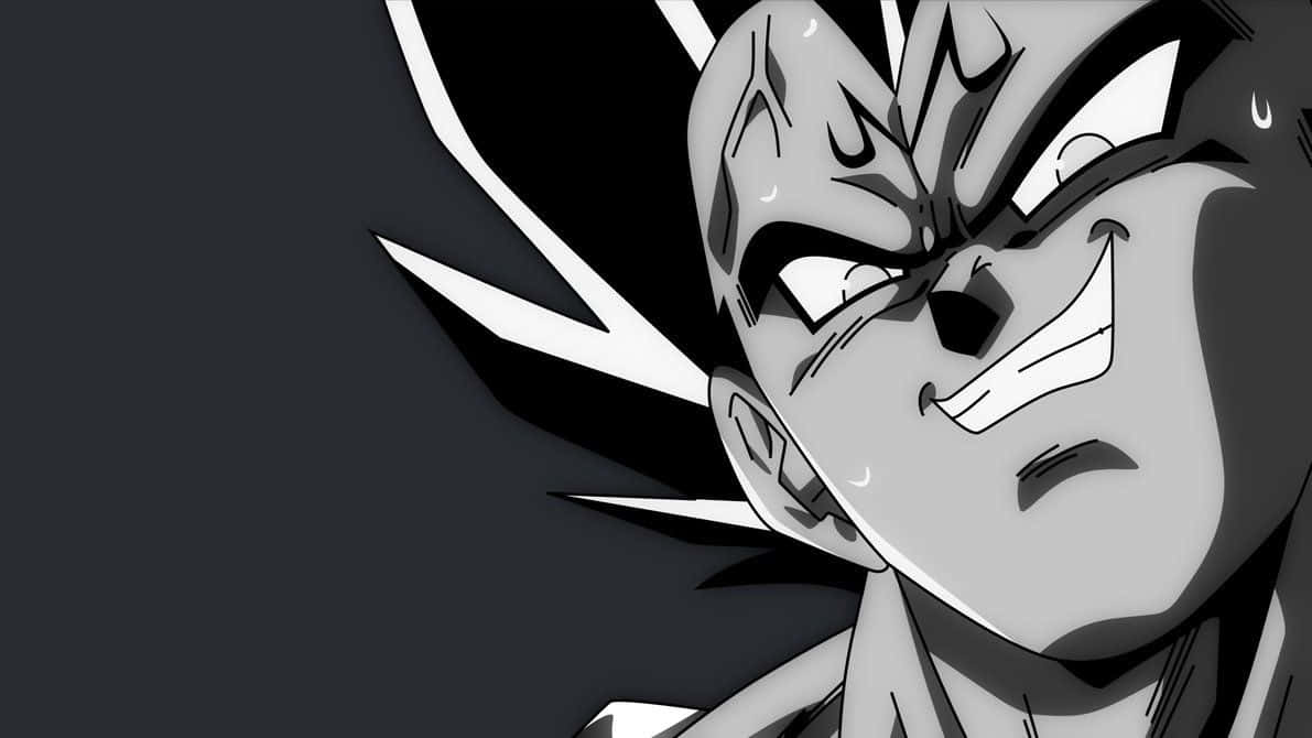 Zâmbetul Majin Vegeta Monocrom Dragon Ball Fundal
