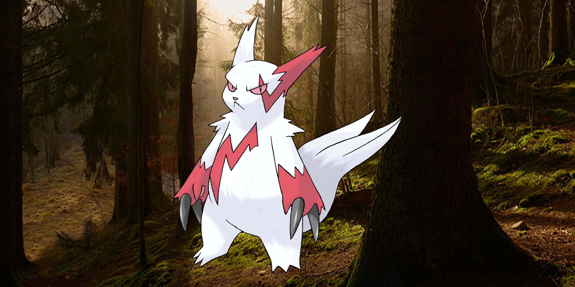 Zangoose în Pădurea Întunecată Fundal