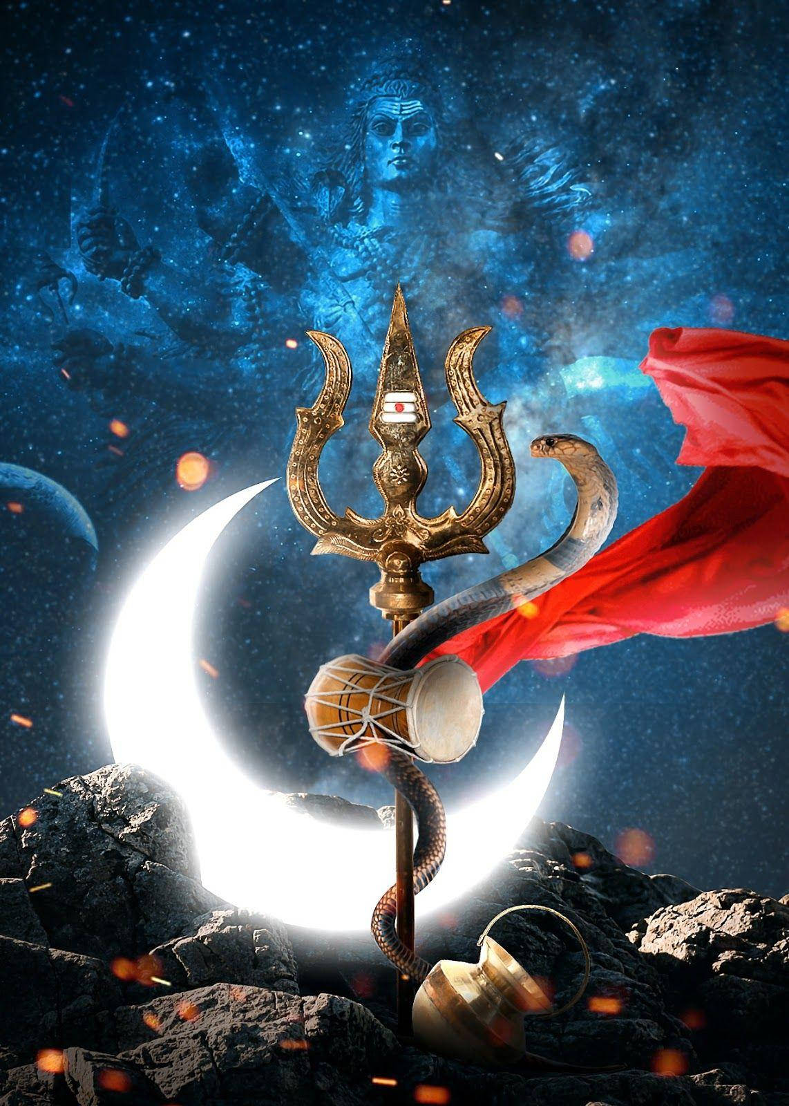 Zeitate Mobilă Simbolism Shiva Trident Vasuki Fundal