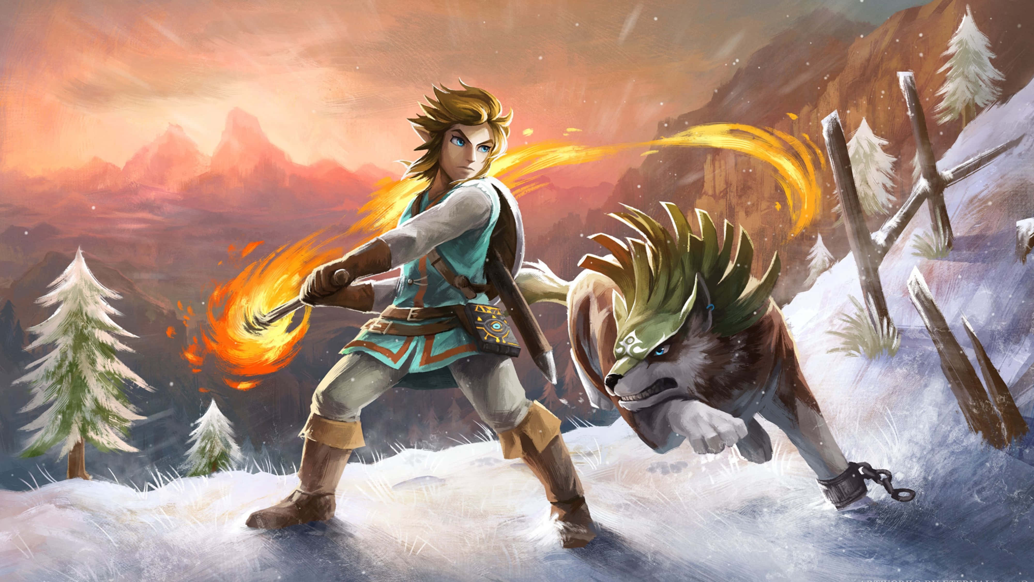 Zelda Breath Of The Wild 4K Îmblânzirea Animalelor Fundal