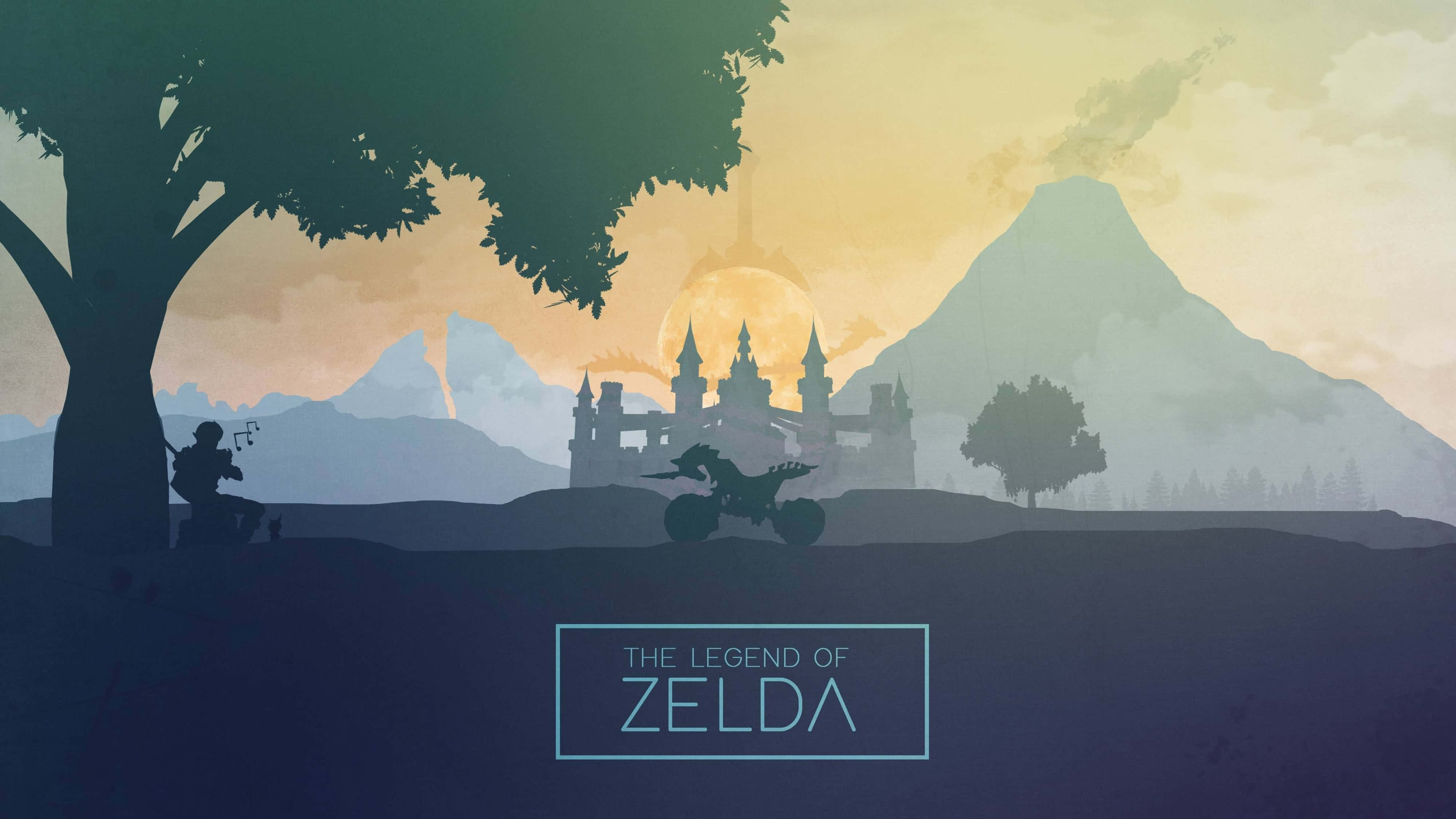 Zelda Breath Of The Wild 4K Artă Stratificată Fundal