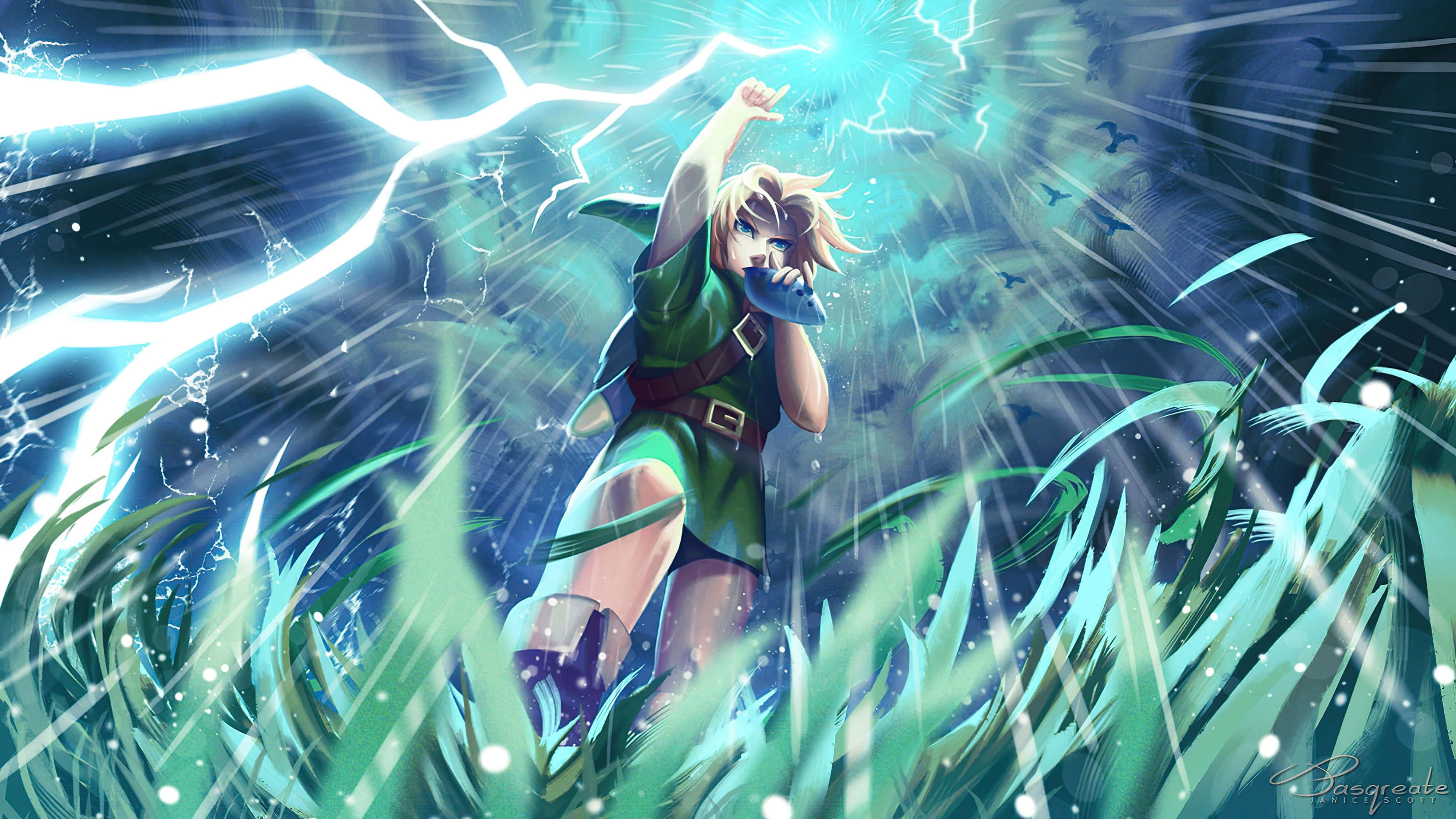 Zelda Breath Of The Wild 4K Fulger Fundal