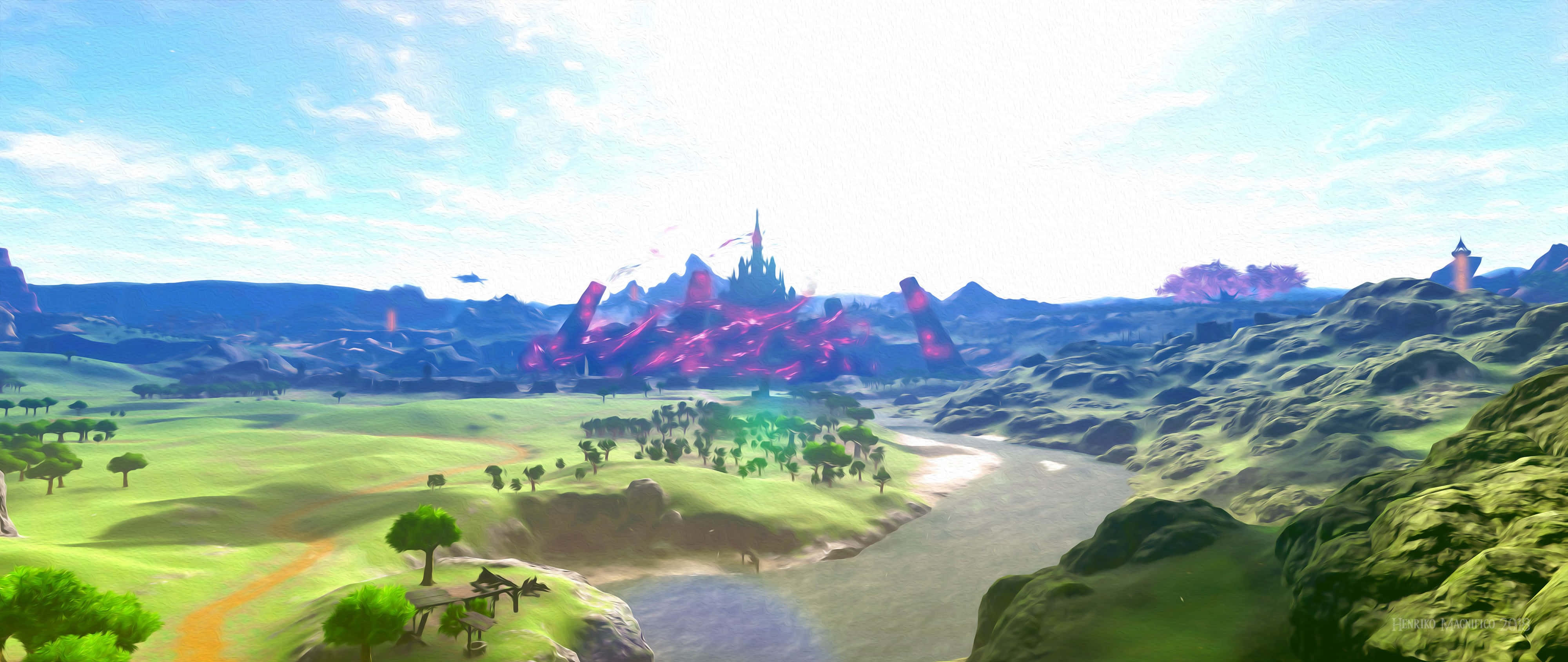Zelda Breath Of The Wild 4K Natura în Timpul Zilei Fundal