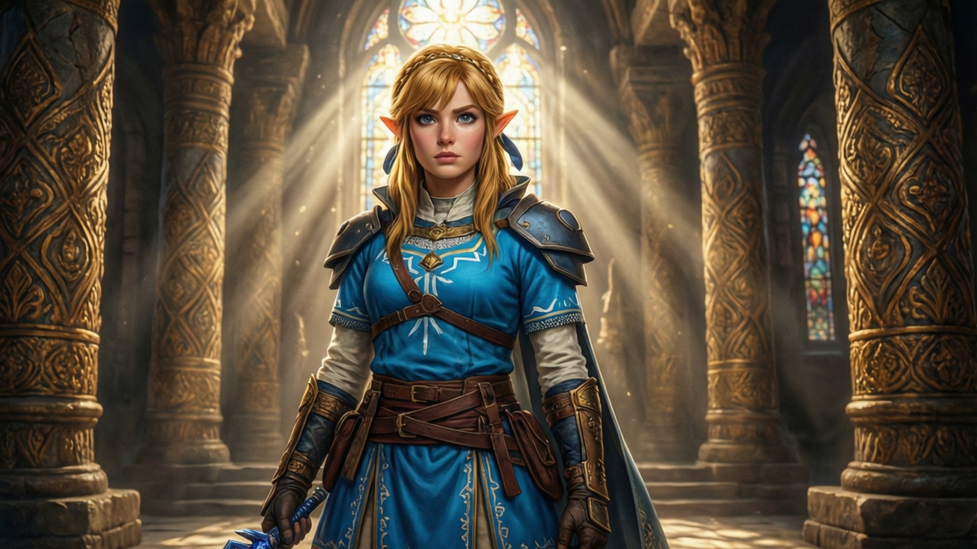 Zelda în Templul Sacru Fundal