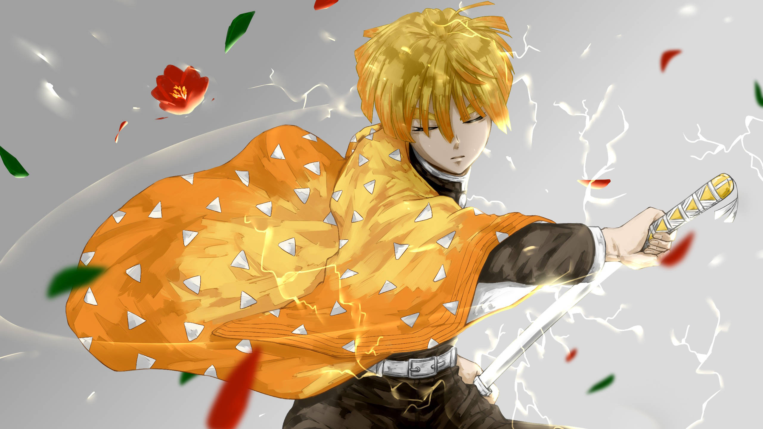 Zenitsu Inconștient din Demon Slayer Fundal