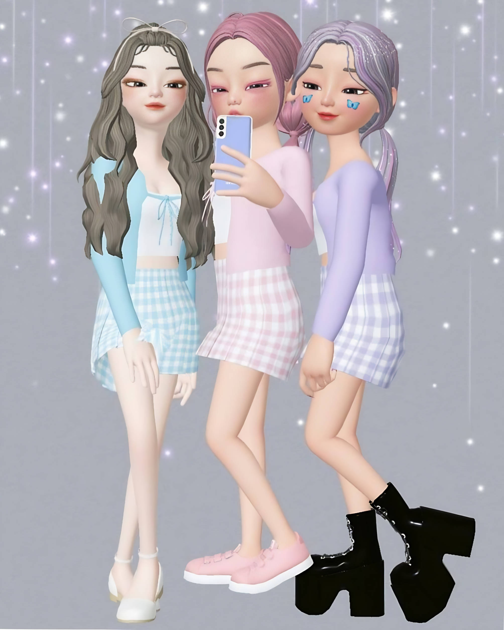 Zepeto Trei Prietene Fundal