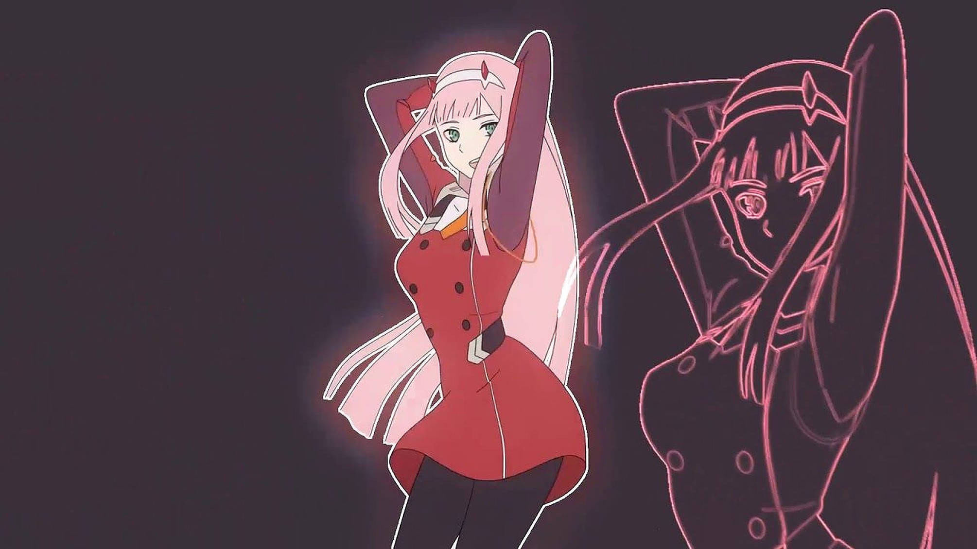 Zero Two dansând anime Fundal