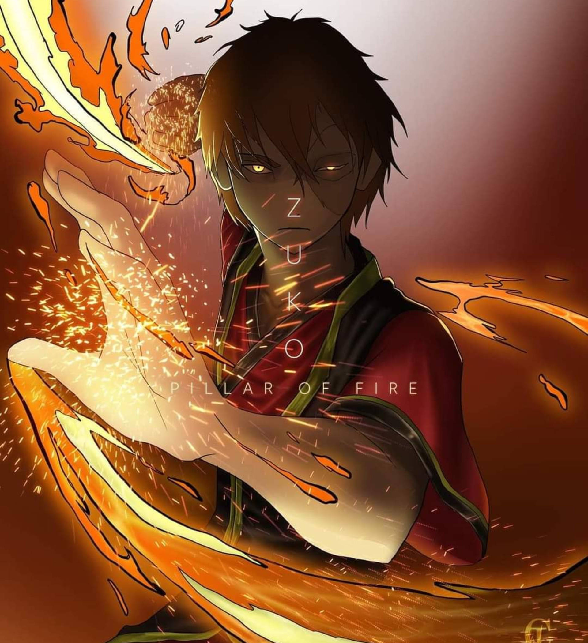 Zuko stâlp de foc Fundal